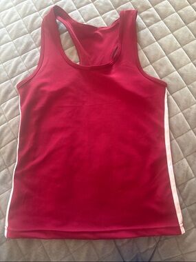 Women's Red Racerback Active Tank with Contrast Side Trim